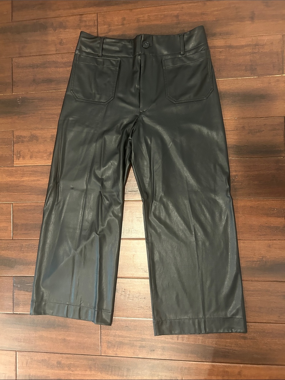 Maeve Black Faux Leather Pants